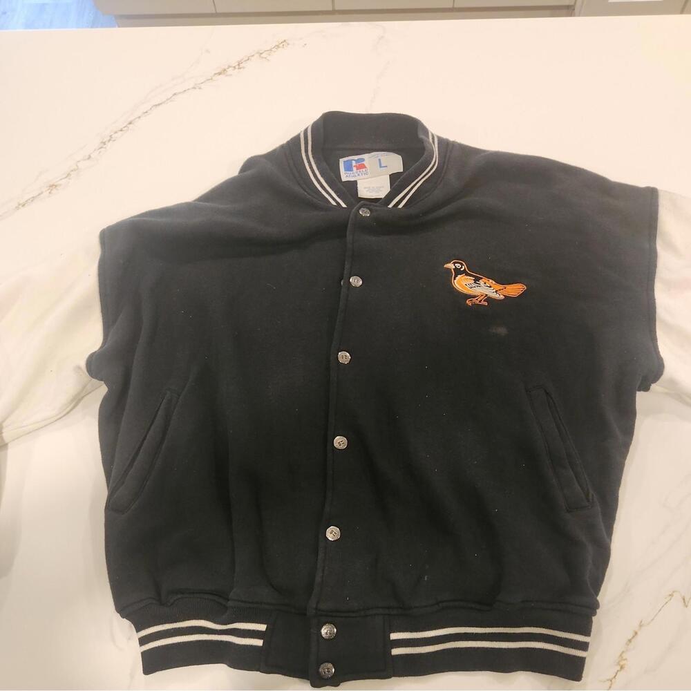 Russell  Athletic Baltimore Orioles Black White  Jacket Mens Size L